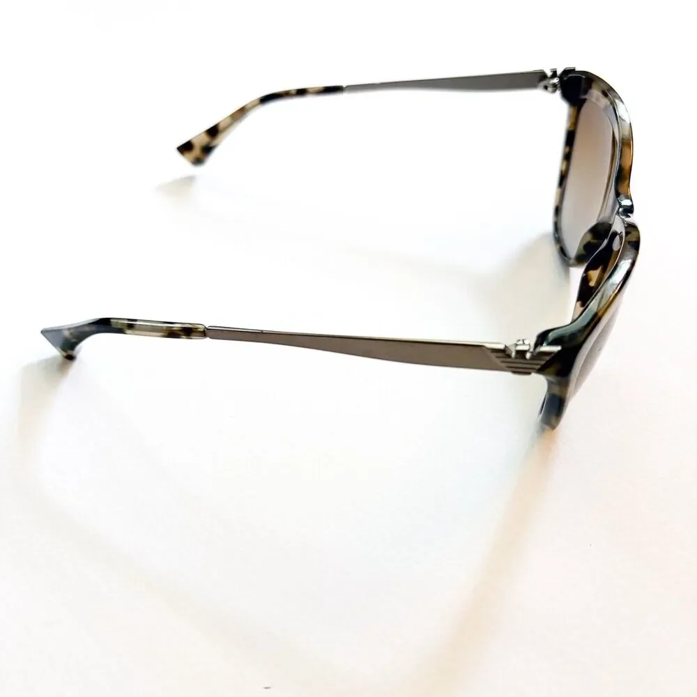 Emporio Armani Women's Sunglasses Tortoise Brown Cat-Eye Logo Temples 57 16 140